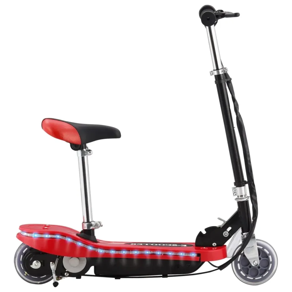 vidaXL Trotinetă electrică cu ș și LED-uri, roșu, 120 W
