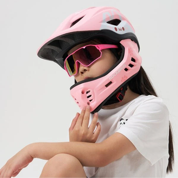 Casca de bicicletă pentru copii Rockbros Rabbit cu curea de bărbie detașabilă