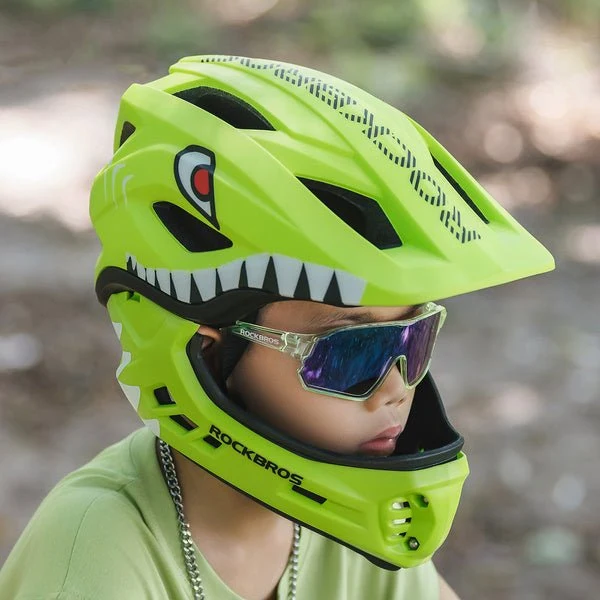 Casca de bicicletă pentru copii Rockbros Shark cu bărbie detașabilă