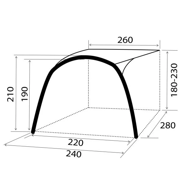 Umbrar Sun Canopy SKIA Camper pentru Van si Rulota, BRUNNER