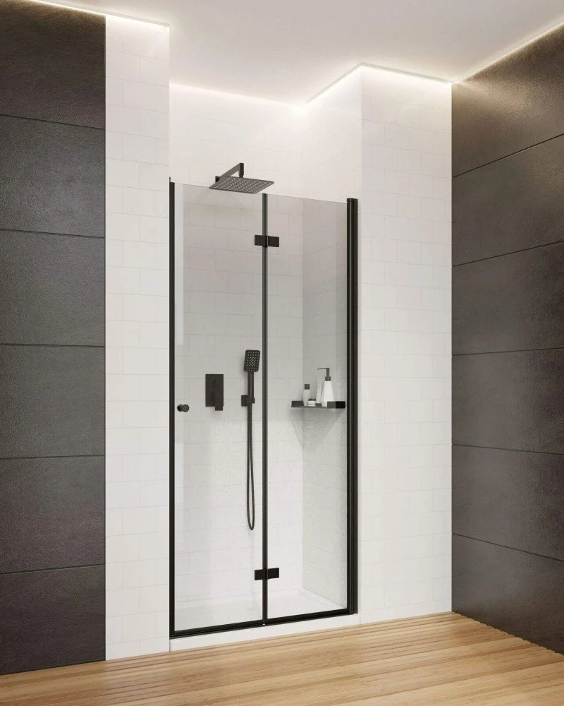 Usa dus plianta Deante Kerria Plus 100xH200 cm, montaj nisa, profil negru