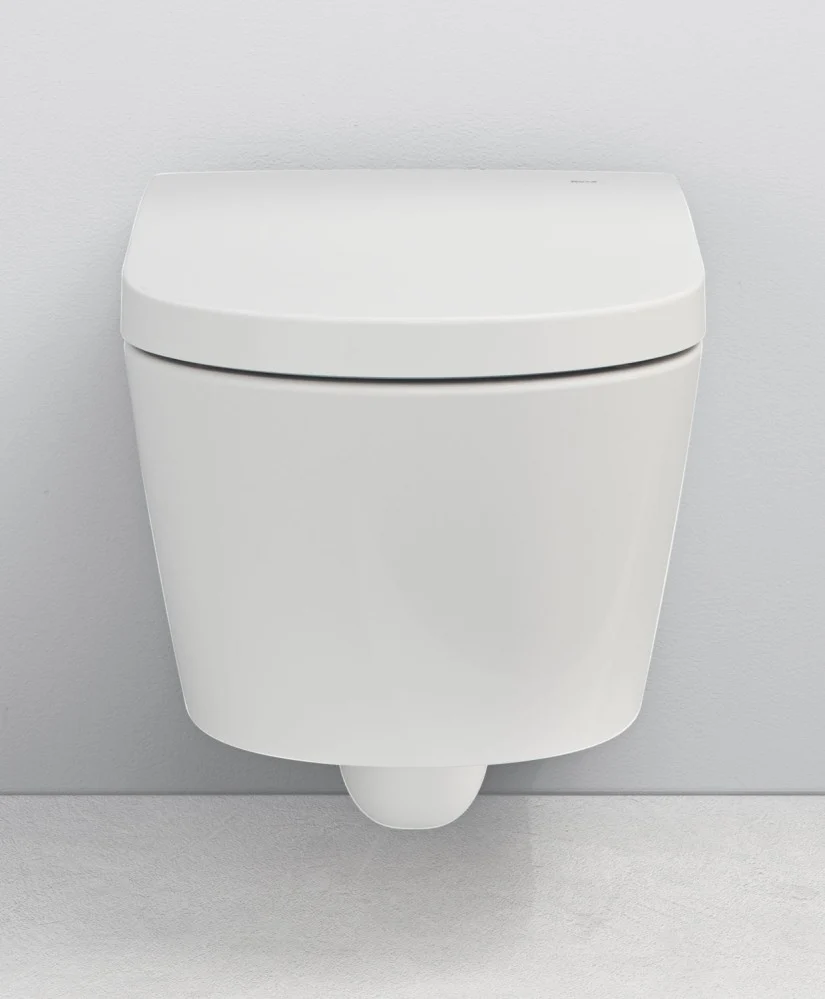 Set Vas WC cu bideu electronic suspendat cu capac soft close automat si telecomanda Roca Inspira -Wash Rimless 39x56 cm ev...