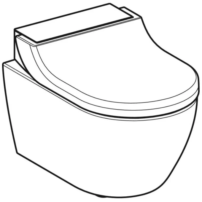 Set Vas WC cu bideu electronic suspendat cu capac soft close Geberit AquaClean Tuma Classic Rimless 36x55 cm evacuare oriz...