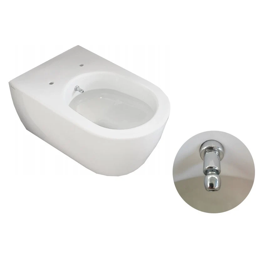 Vas WC cu bideu suspendat Hatria Fusion Compact Rimless 36x49 cm evacuare orizontala