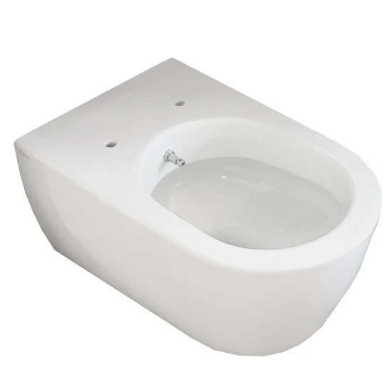 Vas WC cu bideu suspendat Hatria Fusion Compact Rimless 36x49 cm evacuare orizontala