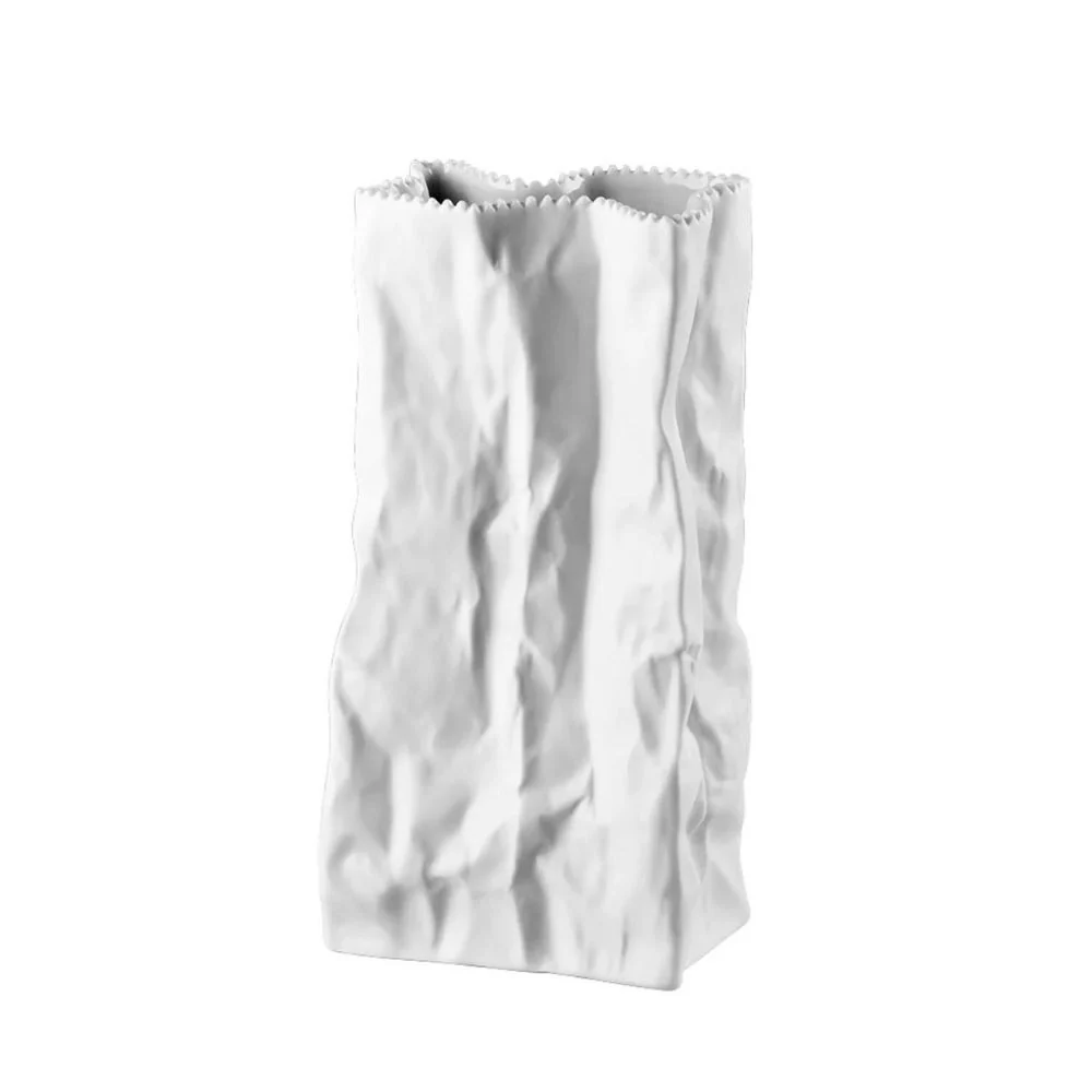 Vaza alba din portelan, 22 cm, Bag Vase White-mat - ROSENTHAL