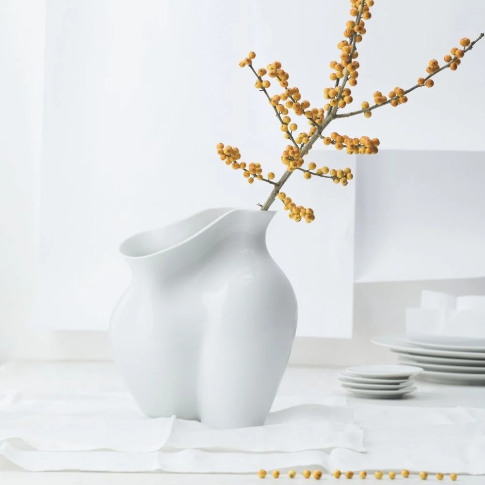Vaza alba din portelan, 10 cm, La Chute - ROSENTHAL