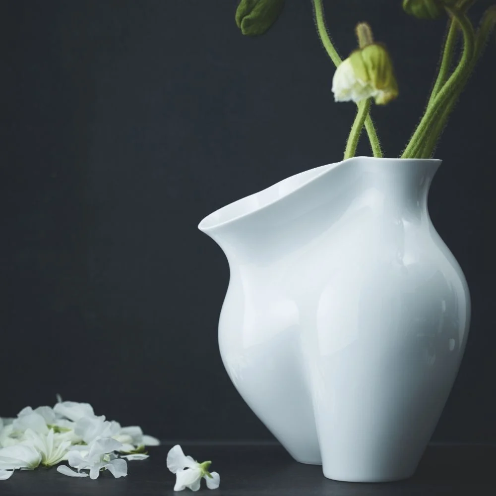 Vaza alba din portelan, 10 cm, La Chute - ROSENTHAL