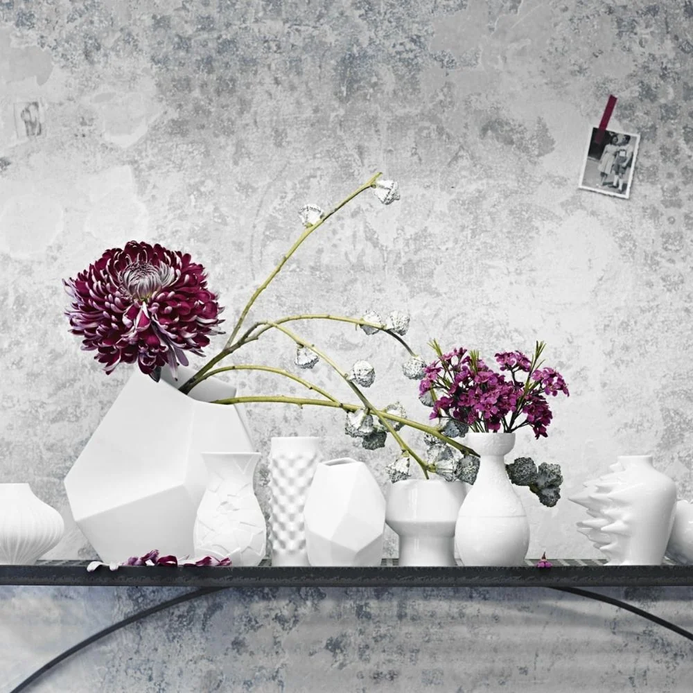 Vaza alba din portelan, 9 cm, Surface White Mat - ROSENTHAL