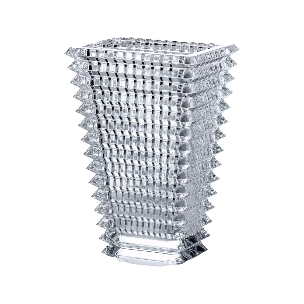 Vaza dreptunghiulara transparenta din cristal, 20 cm, Eye Nicolas Triboulot - BACCARAT