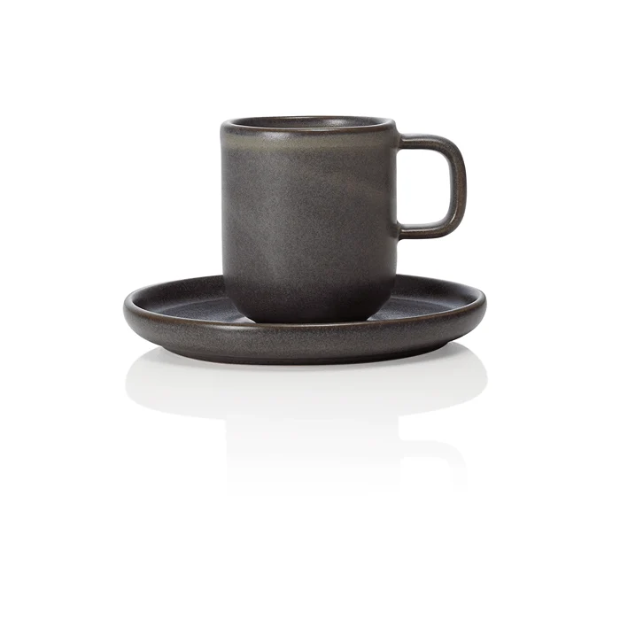 Ceasca si farfurioara espresso, 0,09 ltr., set de 6 bucati, seria One, culoare Stone Grey