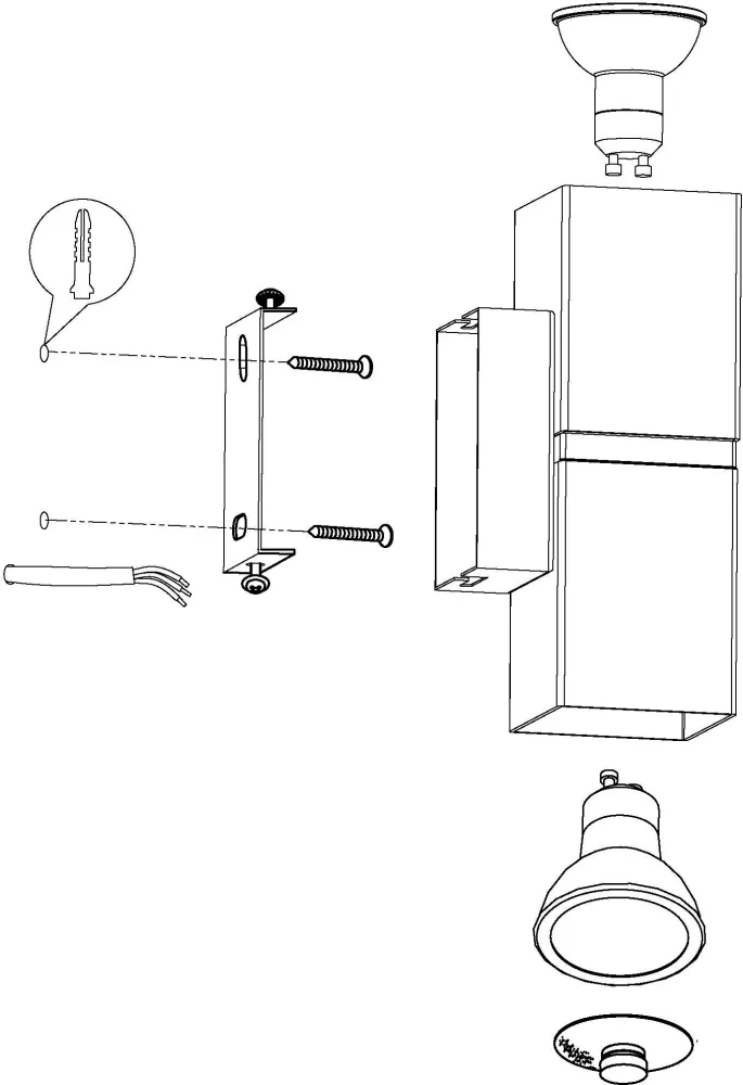Aplica EGLO PASSA din metal, 17 cm inaltime