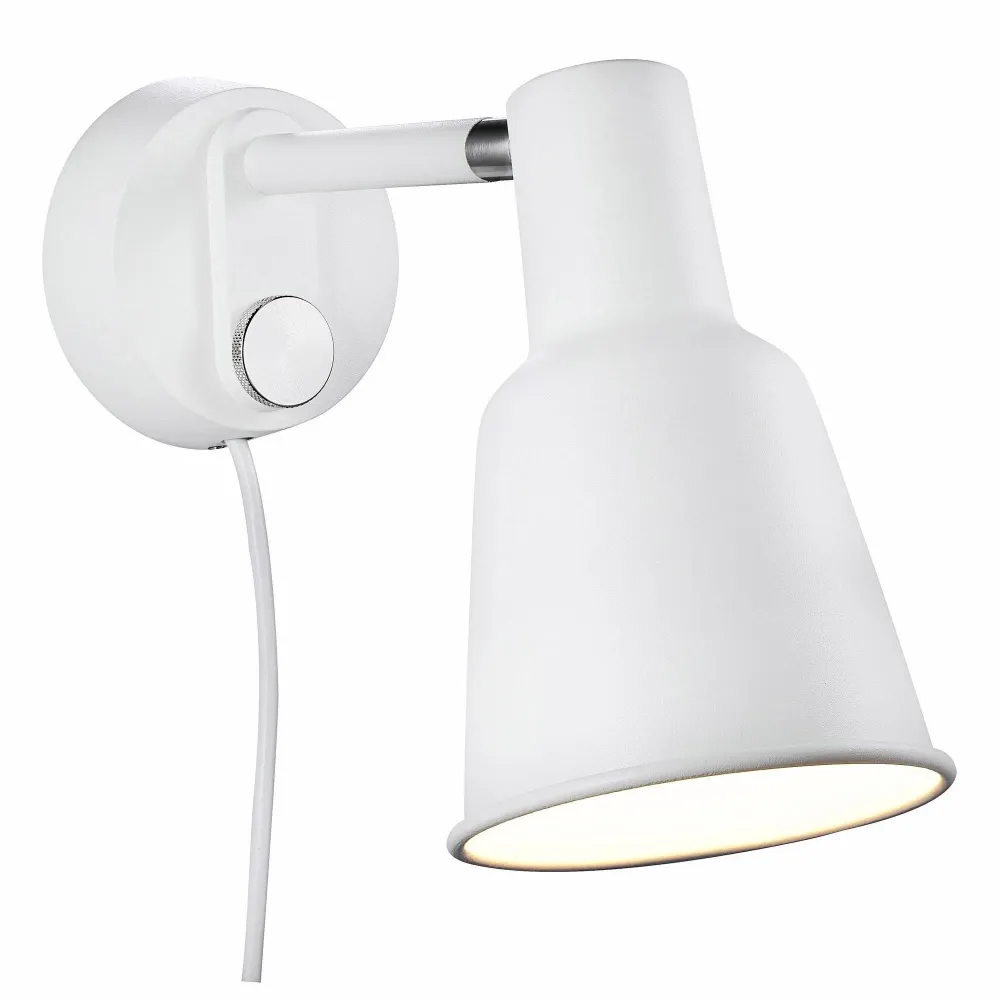 Aplica de perete din metal alb Nordlux, 19 cm inaltime