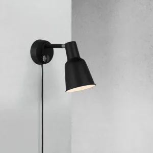 Aplica de perete PATTON din metal negru, 19 cm inaltime