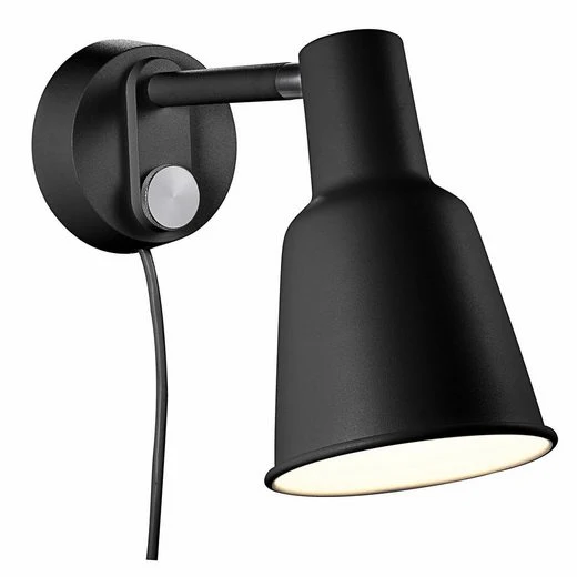 Aplica de perete PATTON din metal negru, 19 cm inaltime