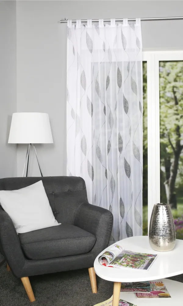 Perdea PAOLO, HOME LIVING IDEAS, alb-piatră